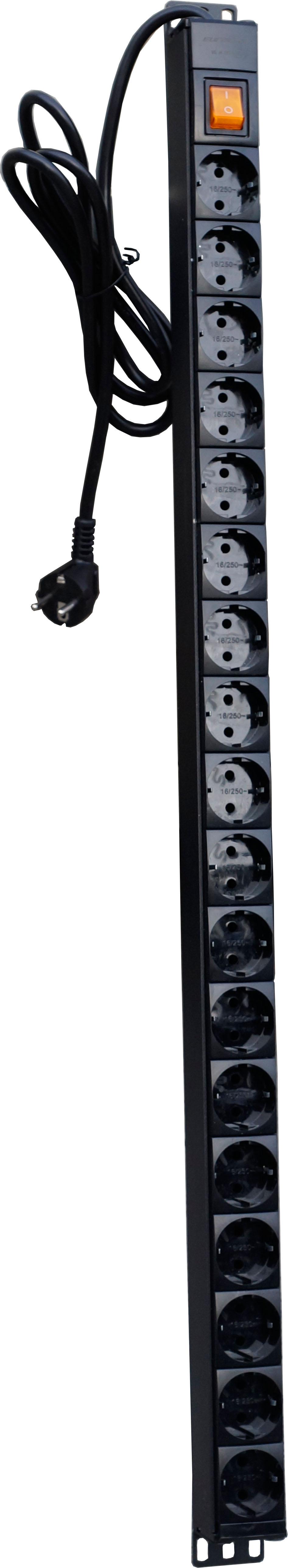 Вертикальный PDU, S-18, 18 Schuko, 16A, ввод Schuko, дополнительное фото