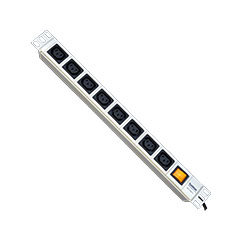 Вертикальный PDU, S-8 IEC320C13, 10 Schuko, IEC C13, IEC C19, 16A, ввод IEC C14, S-8 IEC320C13