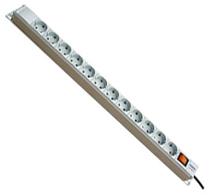Вертикальный PDU, S-12, 12 Schuko, 16A, ввод Schuko, S-12