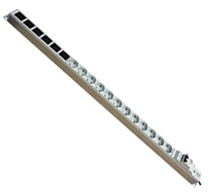 Вертикальный PDU, S-12+6C13 (AB), 18 Schuko, IEC C13, IEC C19, 16A, ввод Schuko, S-12+6C13 (AB)
