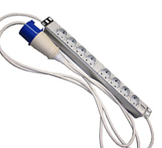Блок розеток 19” 1U, S-4x2, 4 Schuko, 32A, ввод Schuko, S-4x2