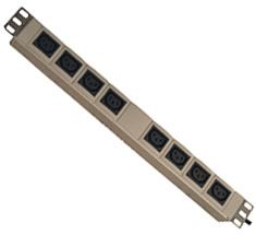 Блок розеток 19” 1U, S-4x2 IEC320C13, 8 IEC C13, IEC C19, 32A, S-4x2 IEC320C13