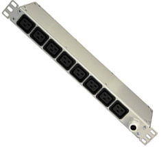 Блок розеток 19” 1U, S-8 IEC320C19, 8 IEC C13, IEC C19, 32A, S-8 IEC320C19
