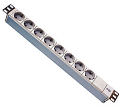 Блок розеток 19” 1U, S-PDU-8Sh-4.4kWt, 8 Schuko, 16A, ввод Schuko, с УЗИП, S-PDU-8Sh-4.4kWt