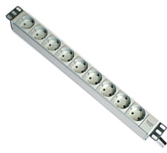 Вертикальный PDU, S-9, 9 Schuko, 16A, ввод Schuko, S-9