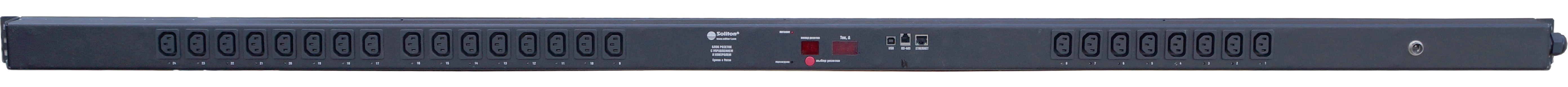 Вертикальный PDU, S-24 Smart M&C, 24 IEC C13, IEC C19, 32A, с мониторингом, с управлением, дополнительное фото