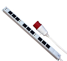 Блок розеток 19” 1U, S-6IEC320C13-3phase, 6 IEC C13, IEC C19, S-6IEC320C13-3phase