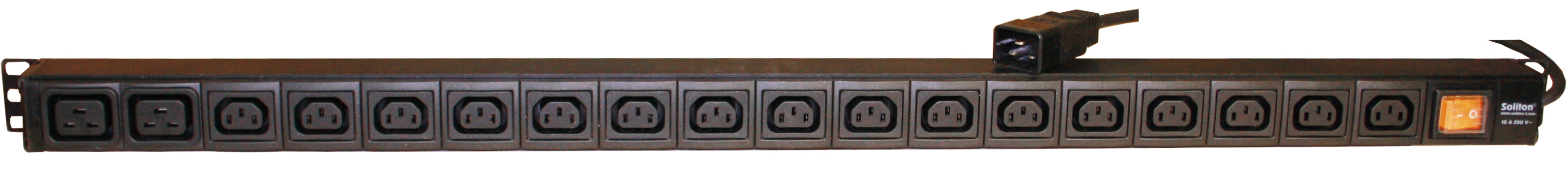 Вертикальный PDU, S-16C13+2C19, 18 IEC C13, IEC C19, 16A, ввод IEC C20, дополнительное фото