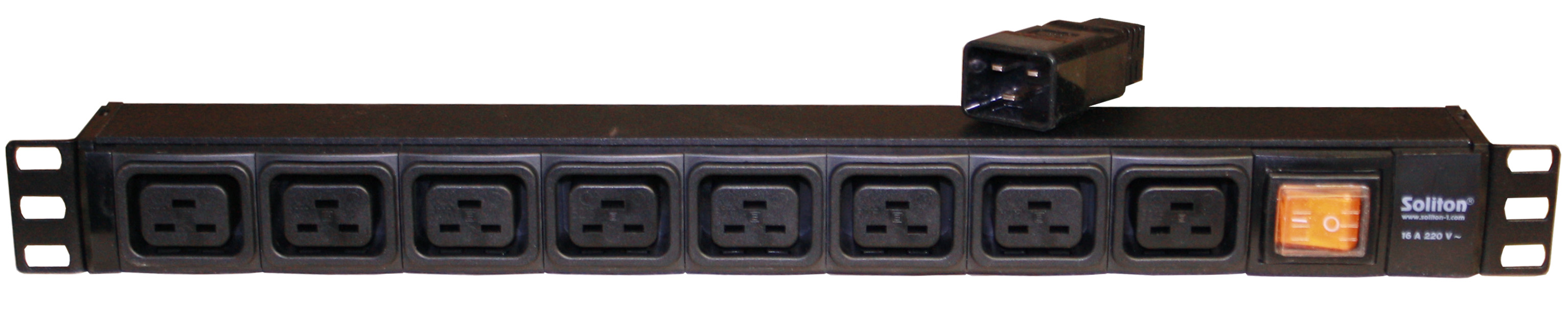 Вертикальный PDU, S-8 IEC320C19 16A, 8 IEC C13, IEC C19, 16A, ввод IEC C20, дополнительное фото
