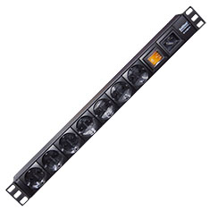 Вертикальный PDU, S-7-C20, 7 Schuko, 16A, ввод IEC C20, S-7-C20
